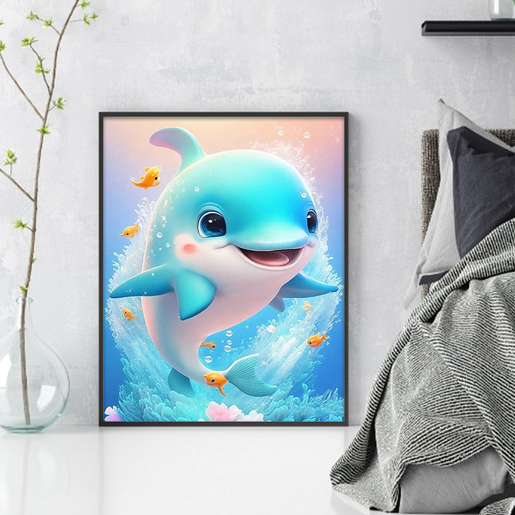 Little Dolphin - 11CT Stamped Cross Stitch 40*50CM