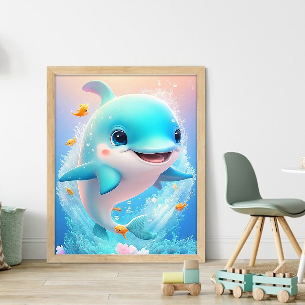 Little Dolphin - 11CT Stamped Cross Stitch 40*50CM