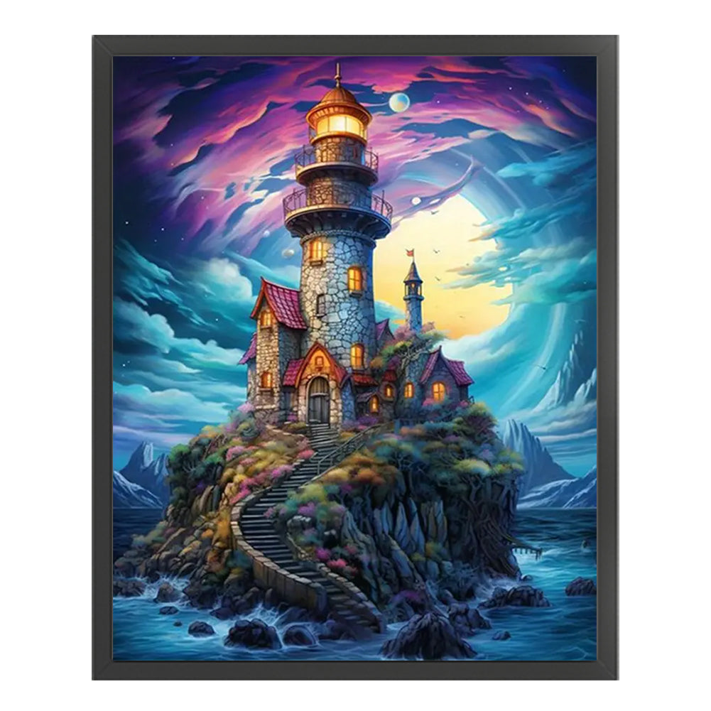 Island Lighthouse - 11CT Stamped Cross Stitch 40*50CM