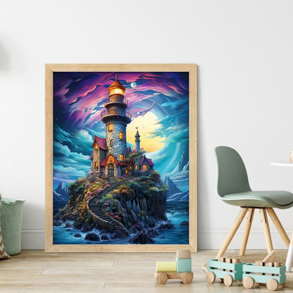 Island Lighthouse - 11CT Stamped Cross Stitch 40*50CM