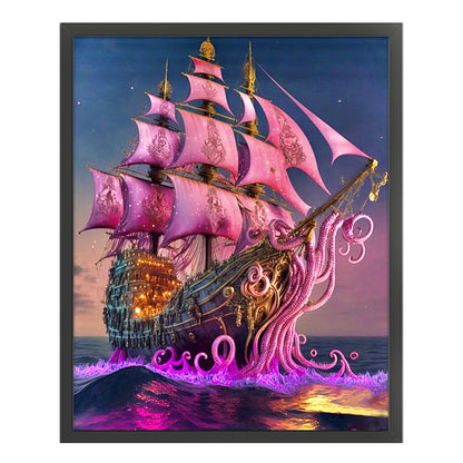 Sea Sailing Boat - 11CT Stamped Cross Stitch 50*60CM