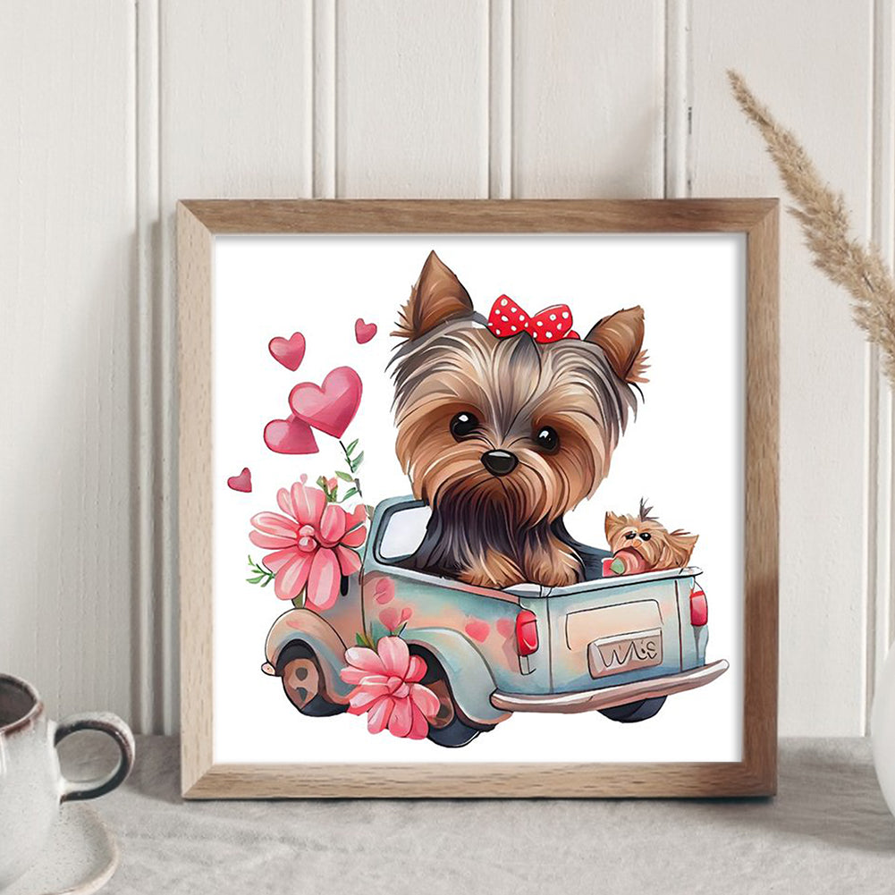 Puppy Truck - 11CT Stamped Cross Stitch 40*40CM