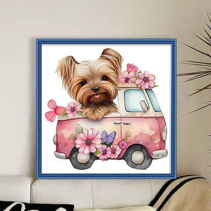 Puppy Truck - 11CT Stamped Cross Stitch 40*40CM