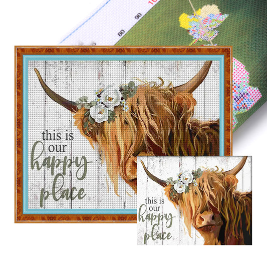 Alpine Yak - 11CT Stamped Cross Stitch 50*40CM