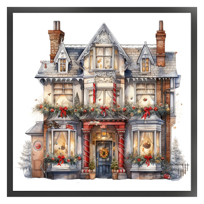 Christmas Cabin - 14CT Stamped Cross Stitch 50*50CM