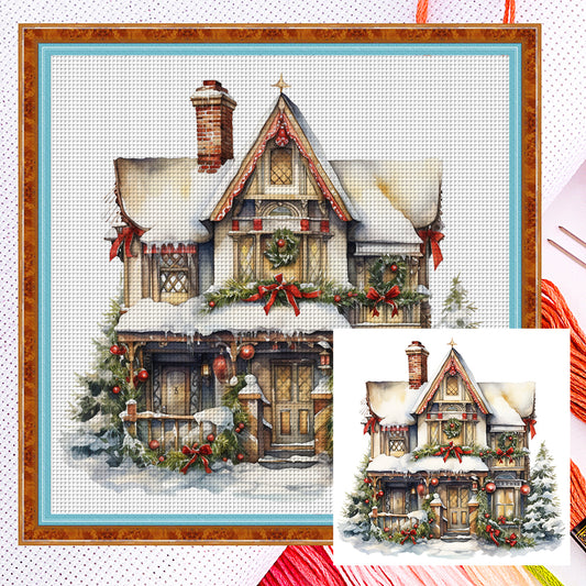 Christmas Cabin - 14CT Counted Cross Stitch 50*50CM