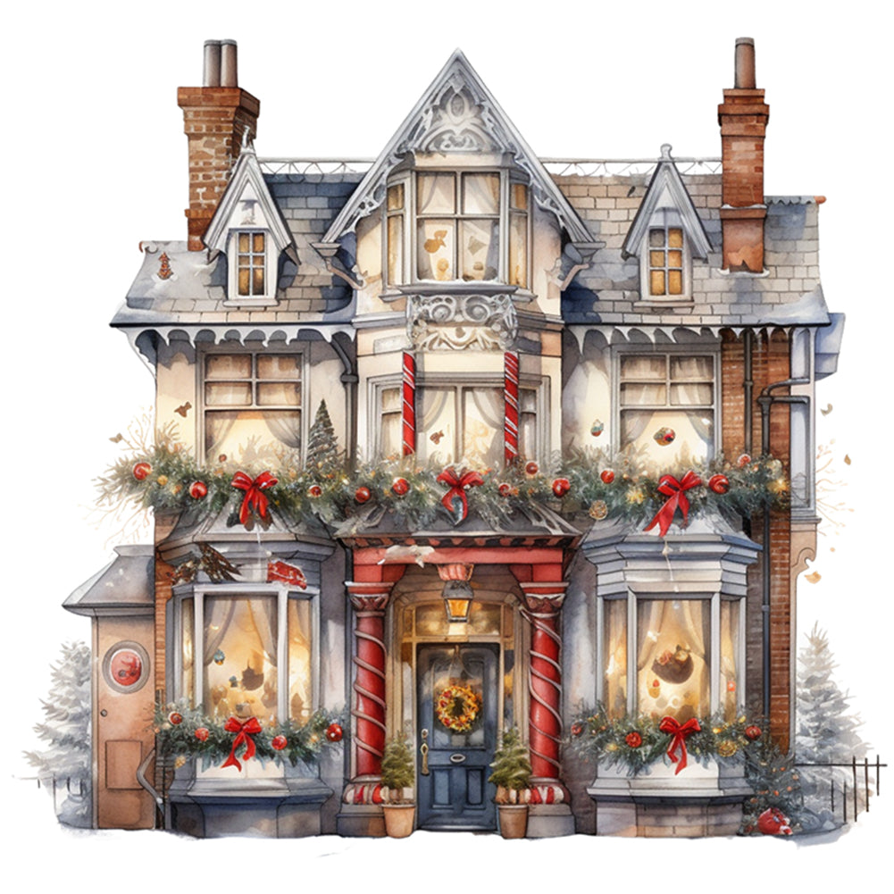 Christmas Cabin - 14CT Counted Cross Stitch 50*50CM