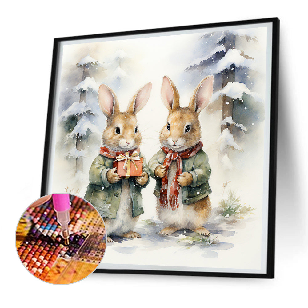 Gift Bunny - Full Round Drill Diamond Painting 30*30CM