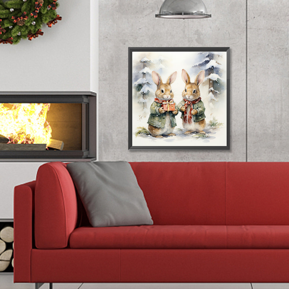 Gift Bunny - Full Round Drill Diamond Painting 30*30CM