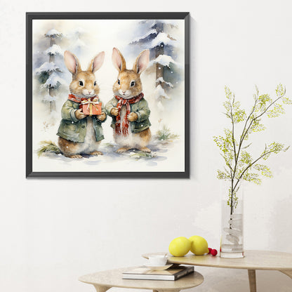 Gift Bunny - Full Round Drill Diamond Painting 30*30CM