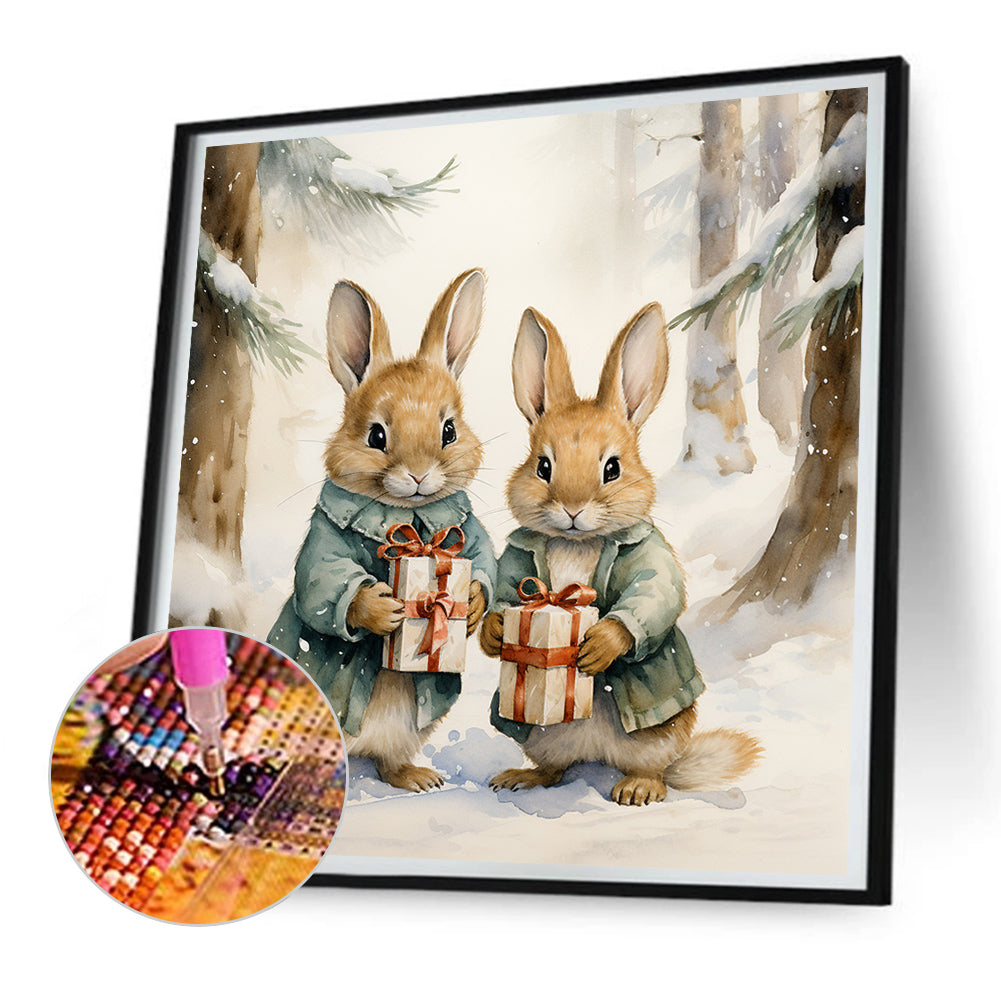 Gift Bunny - Full Round Drill Diamond Painting 30*30CM