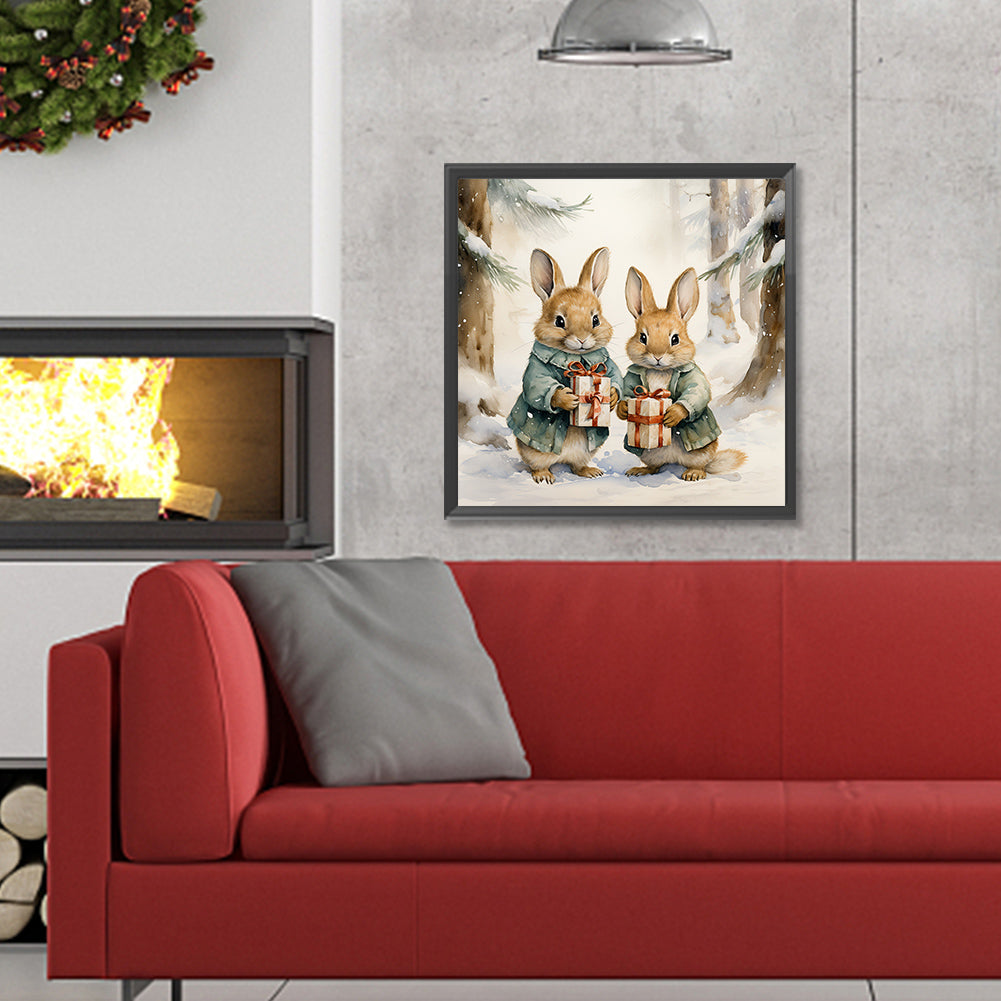 Gift Bunny - Full Round Drill Diamond Painting 30*30CM