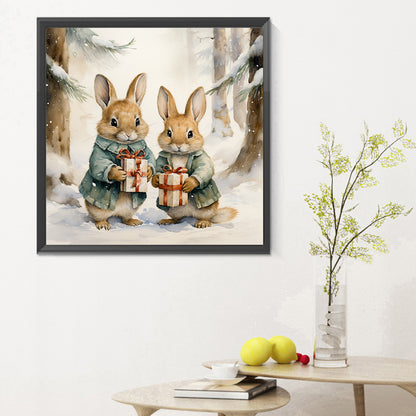 Gift Bunny - Full Round Drill Diamond Painting 30*30CM