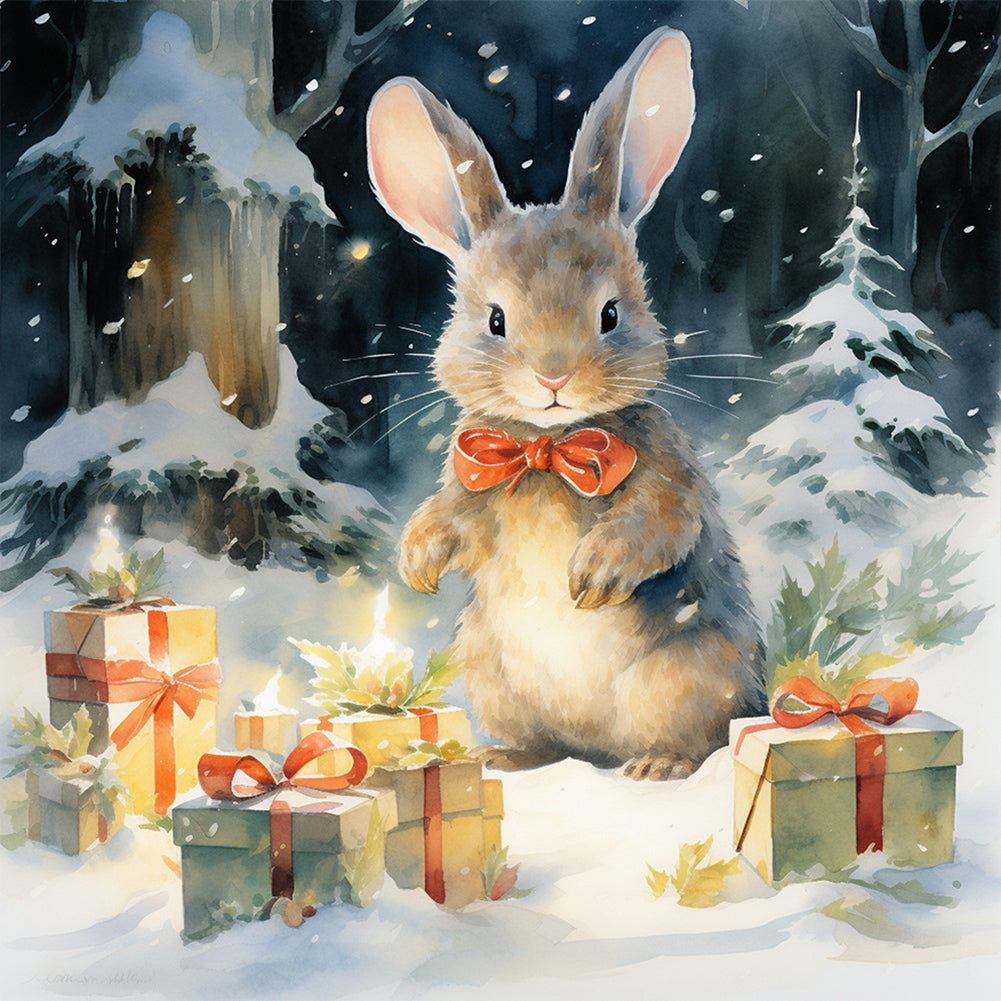 Gift Bunny - Full Round Drill Diamond Painting 30*30CM
