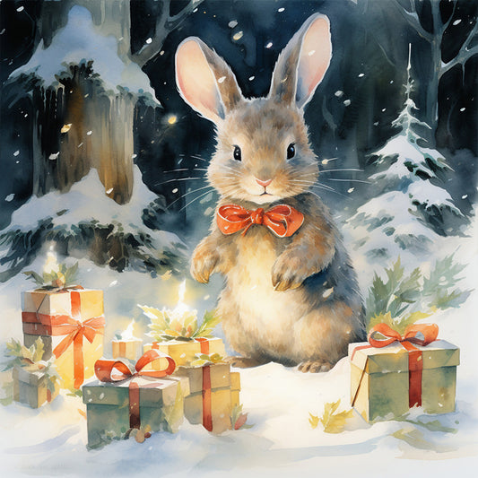 Gift Bunny - Full Round Drill Diamond Painting 30*30CM
