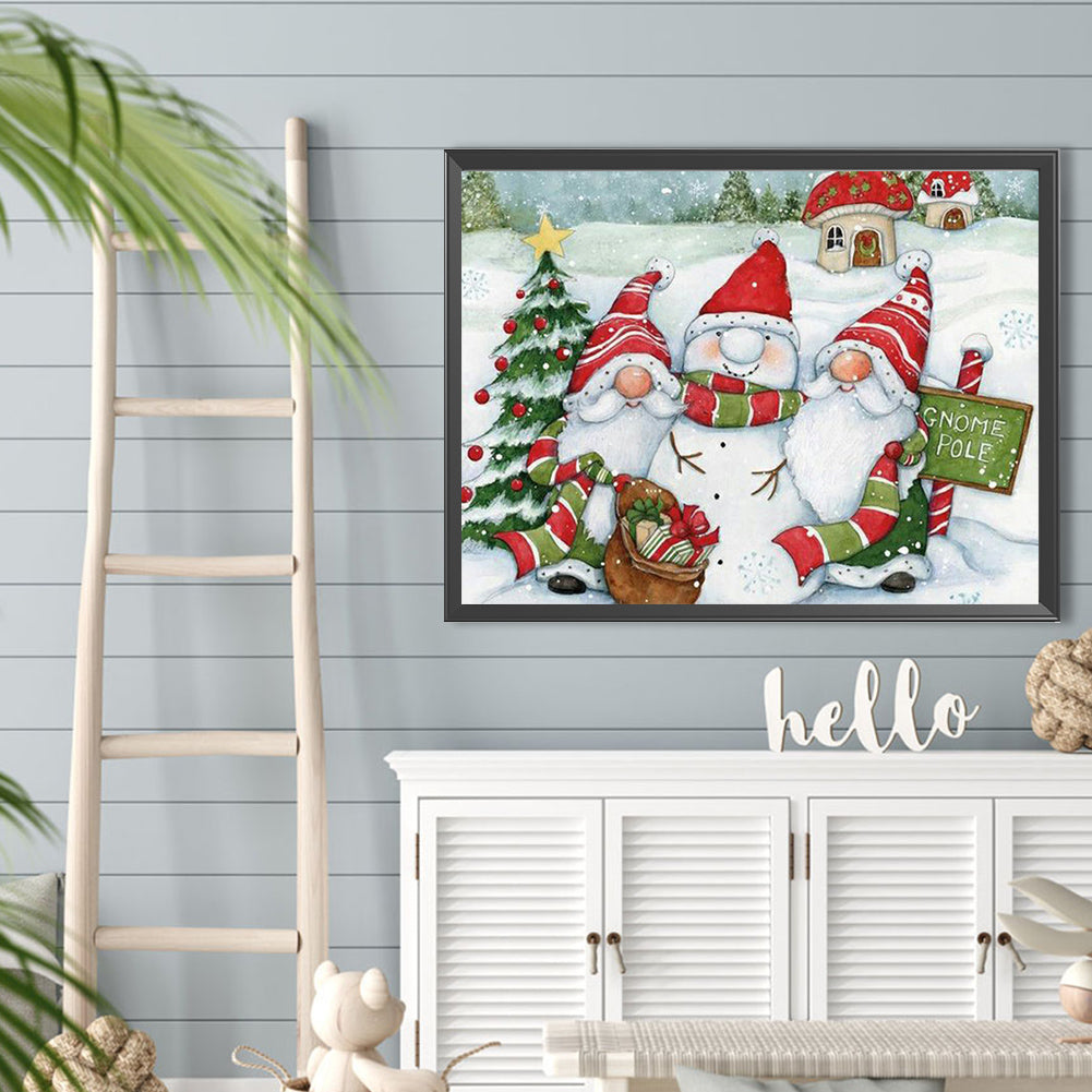 Christmas Gnome - Full Round Drill Diamond Painting 40*30CM