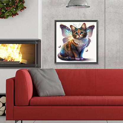 Wings Kitten - Full Round Drill Diamond Painting 30*30CM