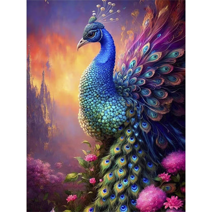 Peacock - Full Round Drill Diamond Painting 30*40CM