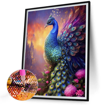 Peacock - Full Round Drill Diamond Painting 30*40CM