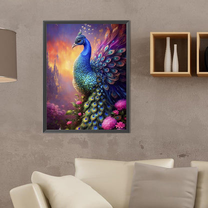 Peacock - Full Round Drill Diamond Painting 30*40CM