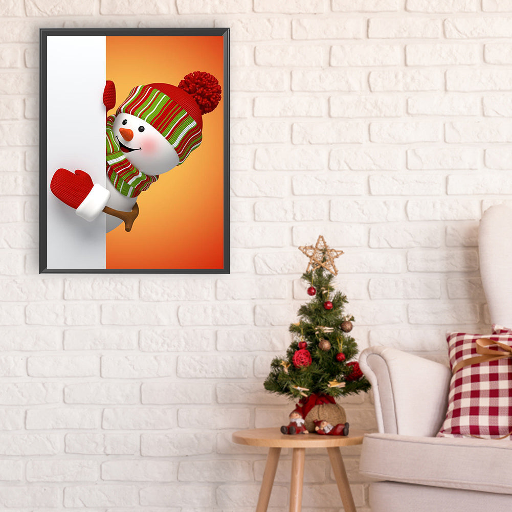 Christmas Snowman - Full Round Drill Diamond Painting 30*40CM