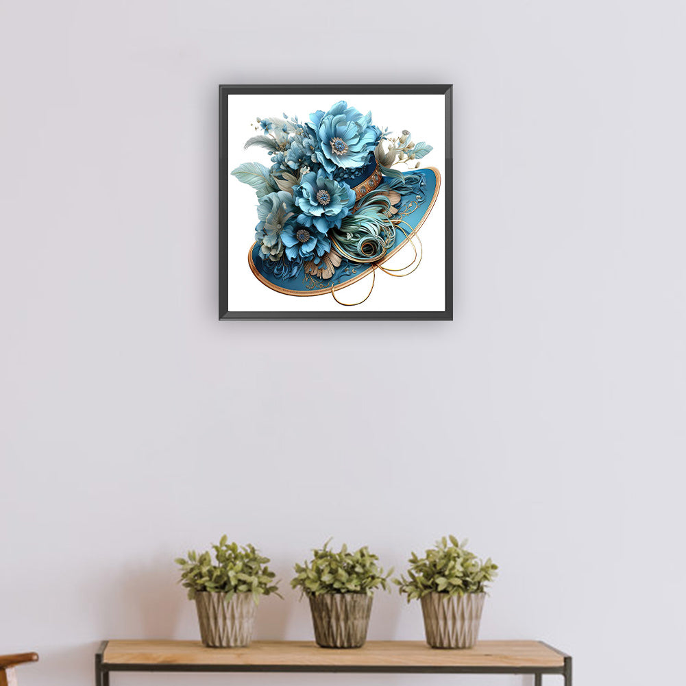Blue Top Hat - Full Round Drill Diamond Painting 30*30CM