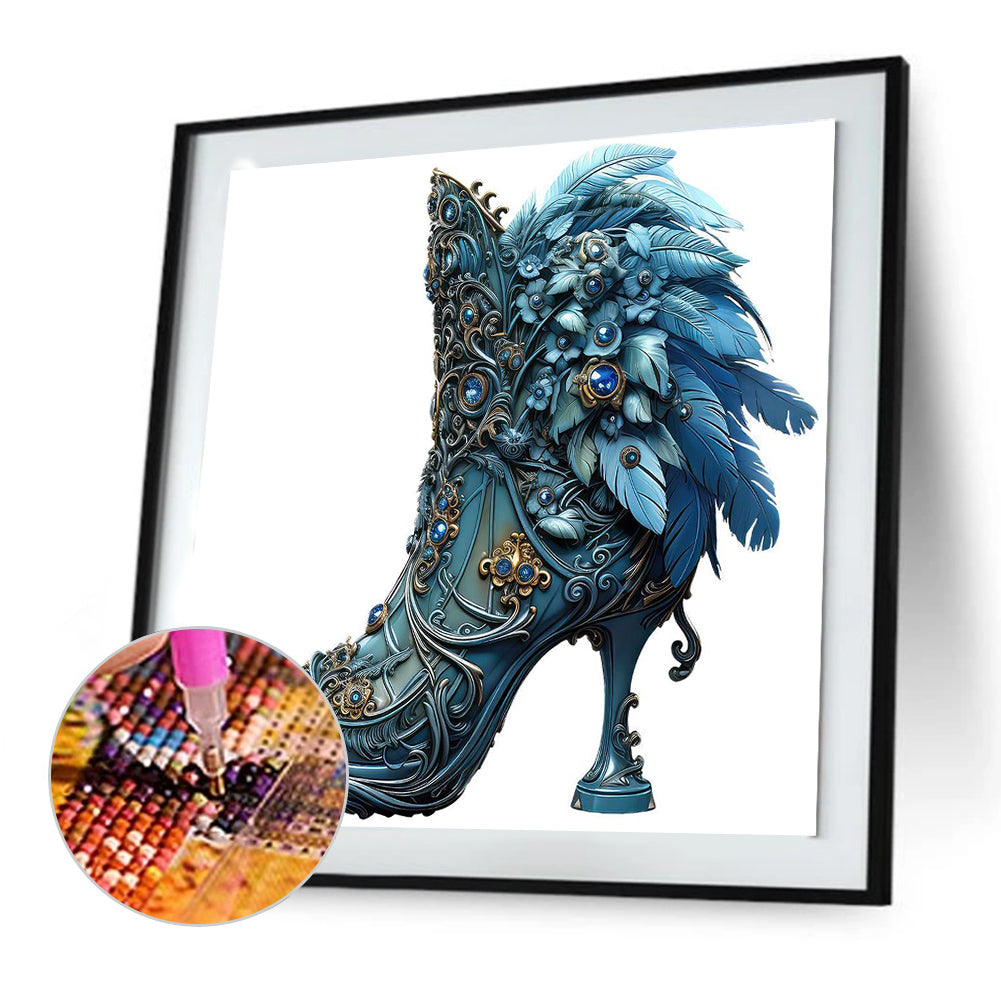 Blue High Heels - Full Round Drill Diamond Painting 30*30CM