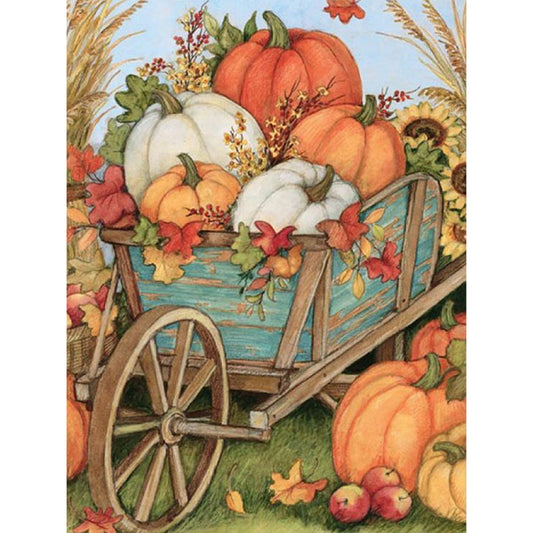 Autumn Pumpkin Harvest - Full Round Drill Diamond Painting 30*40CM