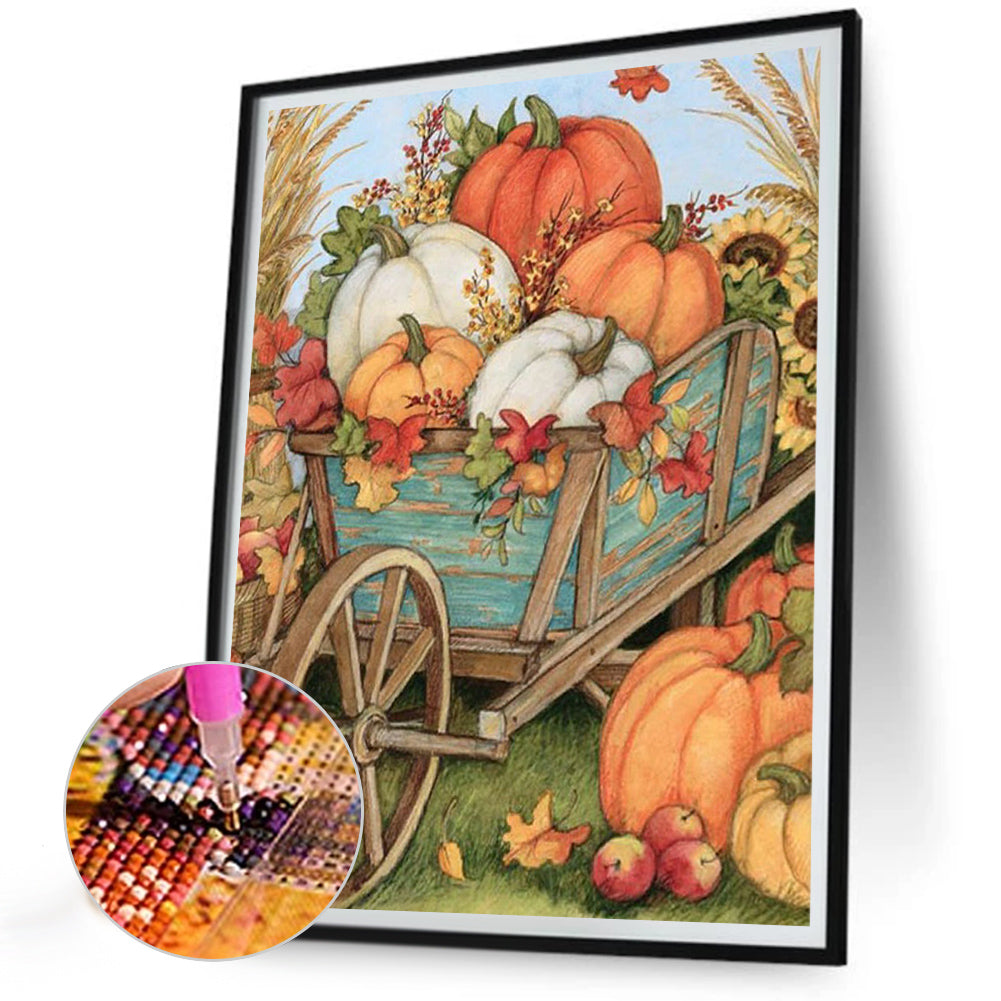 Autumn Pumpkin Harvest - Full Round Drill Diamond Painting 30*40CM