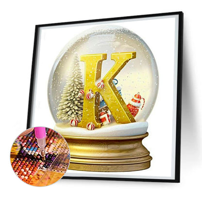 Christmas Letter Crystal Ball K - Full Round Drill Diamond Painting 30*30CM