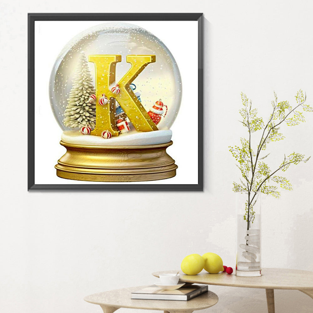 Christmas Letter Crystal Ball K - Full Round Drill Diamond Painting 30*30CM