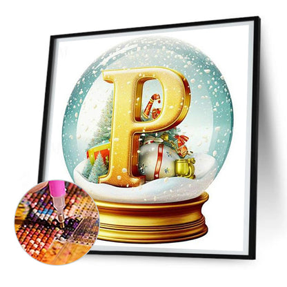 Christmas Letter Crystal Ball P - Full Round Drill Diamond Painting 30*30CM