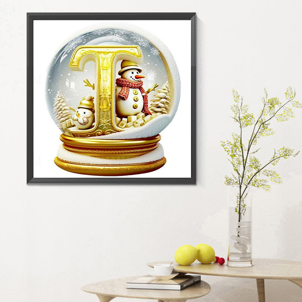 Christmas Letter Crystal Ball T - Full Round Drill Diamond Painting 30*30CM