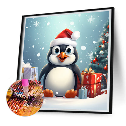 Christmas Little Penguin - Full Round Drill Diamond Painting 30*30CM