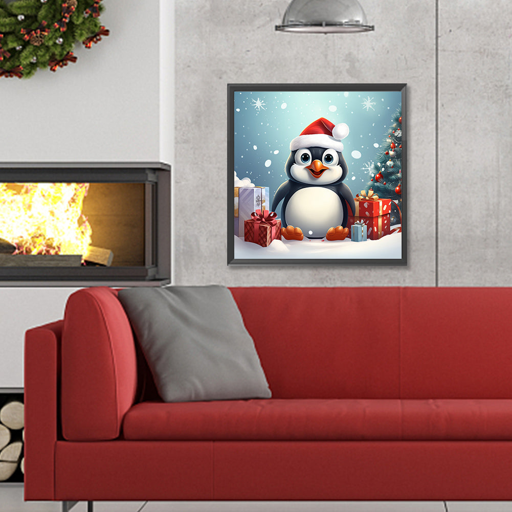 Christmas Little Penguin - Full Round Drill Diamond Painting 30*30CM