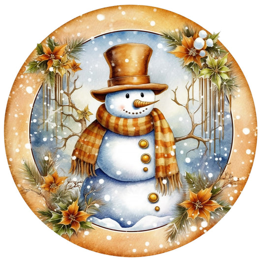 Winter Snowman - Full Round Drill Diamond Painting 30*30CM