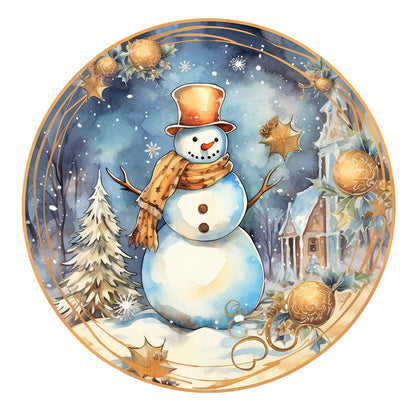 Winter Snowman - Full Round Drill Diamond Painting 30*30CM