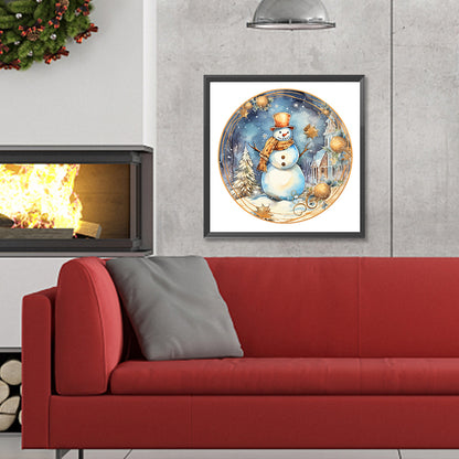 Winter Snowman - Full Round Drill Diamond Painting 30*30CM