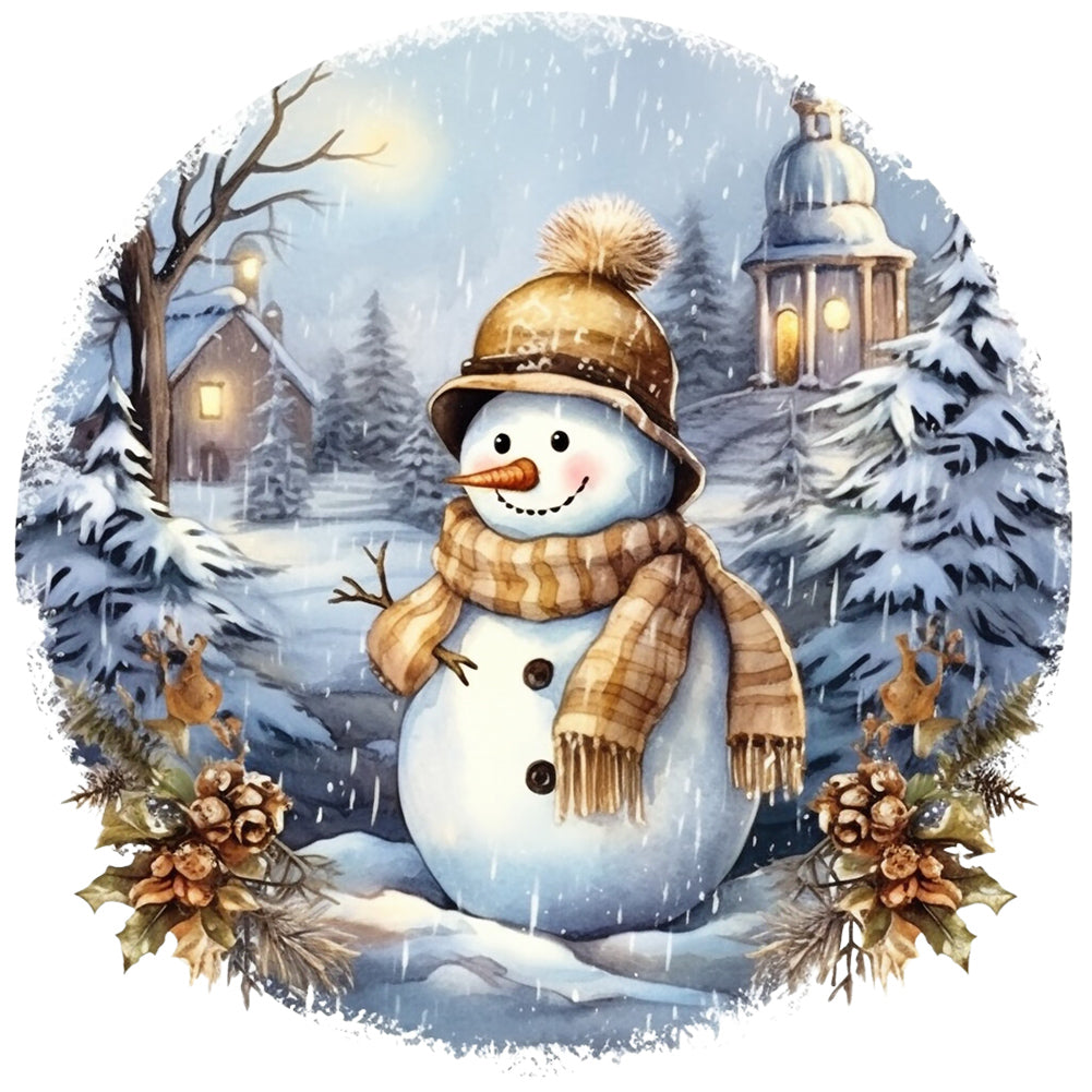 Winter Snowman - Full Round Drill Diamond Painting 30*30CM