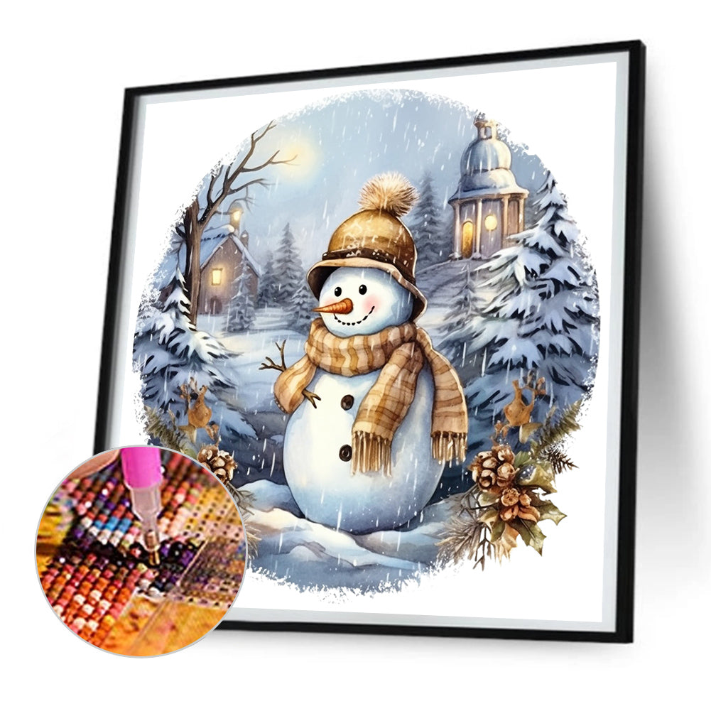 Winter Snowman - Full Round Drill Diamond Painting 30*30CM