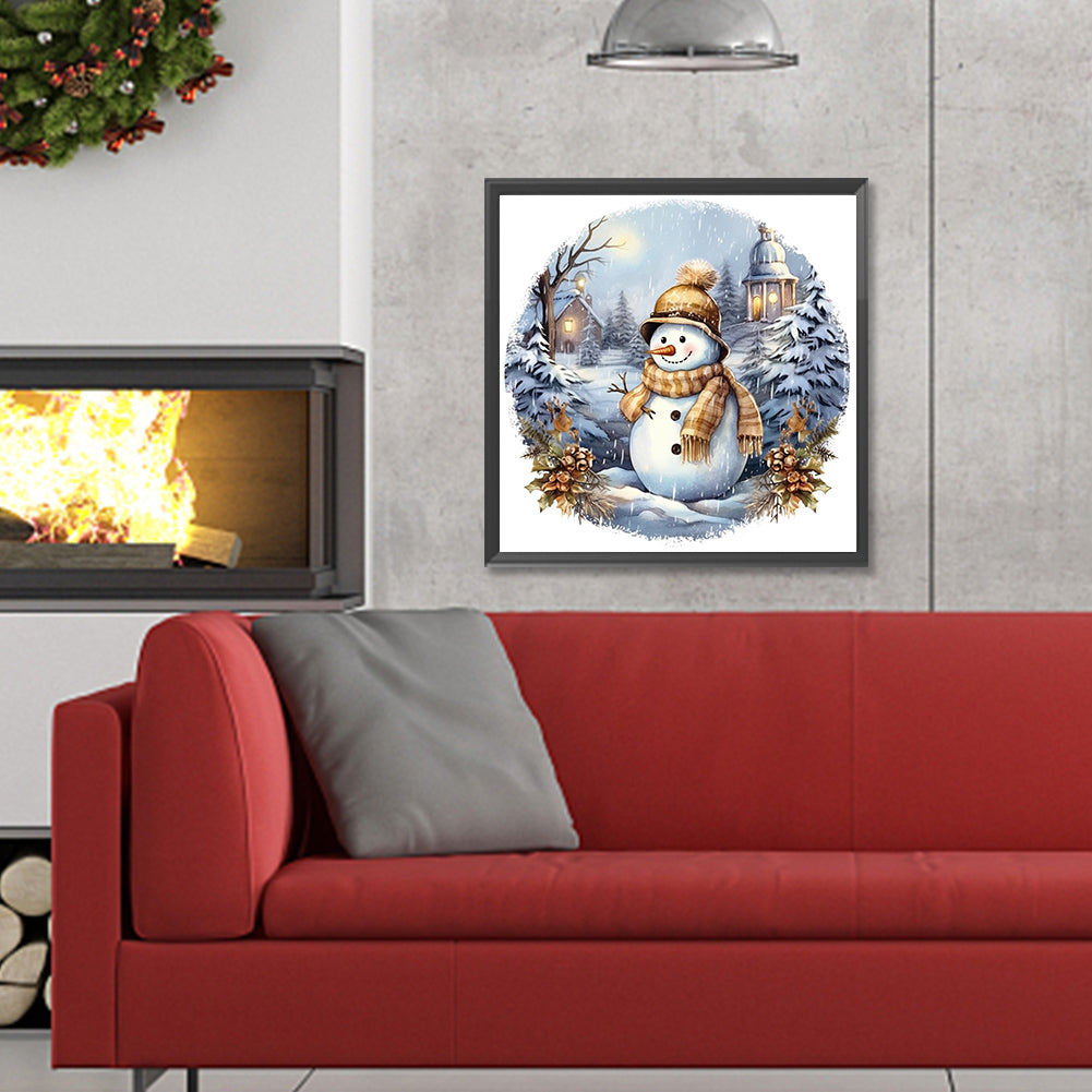 Winter Snowman - Full Round Drill Diamond Painting 30*30CM