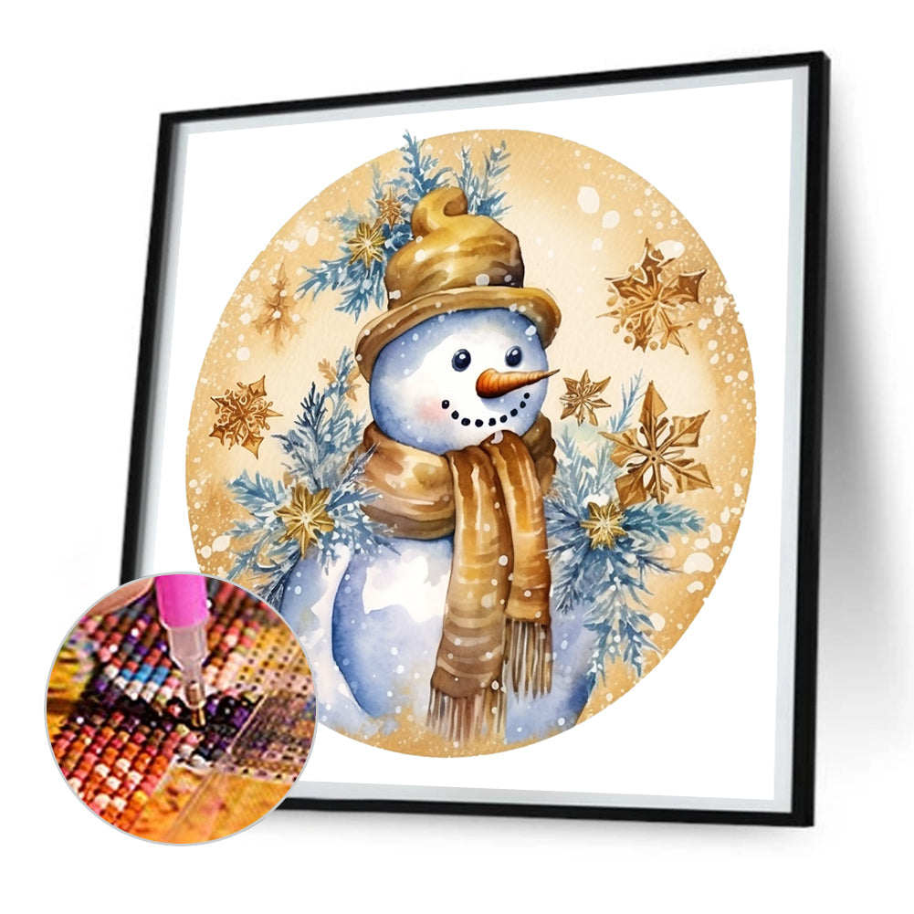 Winter Snowman - Full Round Drill Diamond Painting 30*30CM