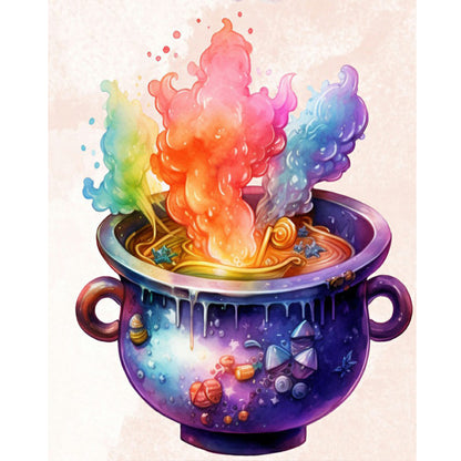 Colorful Potion Cauldron - Full Round Drill Diamond Painting 40*50CM