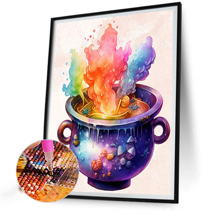 Colorful Potion Cauldron - Full Round Drill Diamond Painting 40*50CM