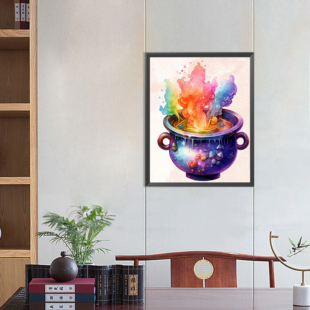 Colorful Potion Cauldron - Full Round Drill Diamond Painting 40*50CM