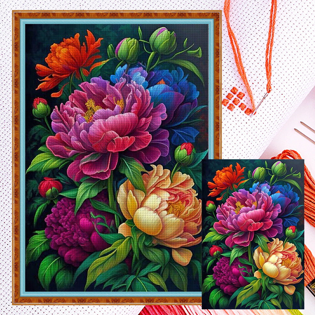 Peony - 11CT Counted Cross Stitch 40*60CM