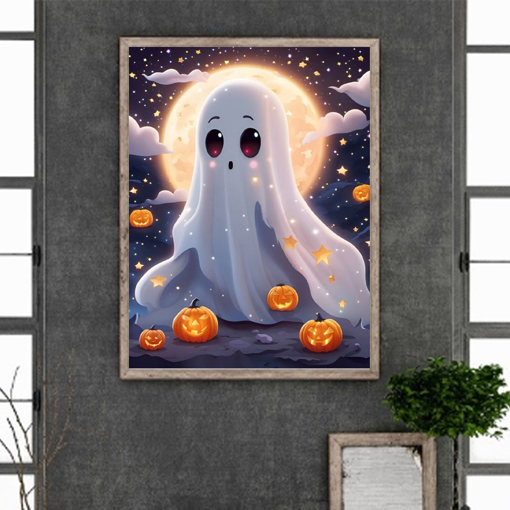 Halloween Cute Little Ghost - Full Round Drill Diamond Painting 30*40CM