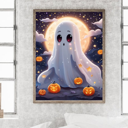Halloween Cute Little Ghost - Full Round Drill Diamond Painting 30*40CM