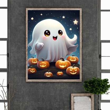 Halloween Cute Little Ghost - Full Round Drill Diamond Painting 30*40CM