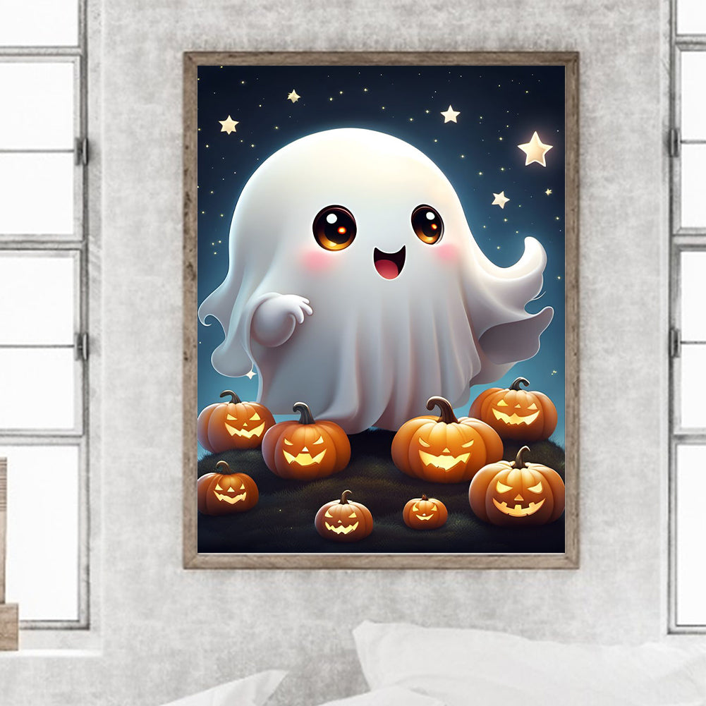 Halloween Cute Little Ghost - Full Round Drill Diamond Painting 30*40CM